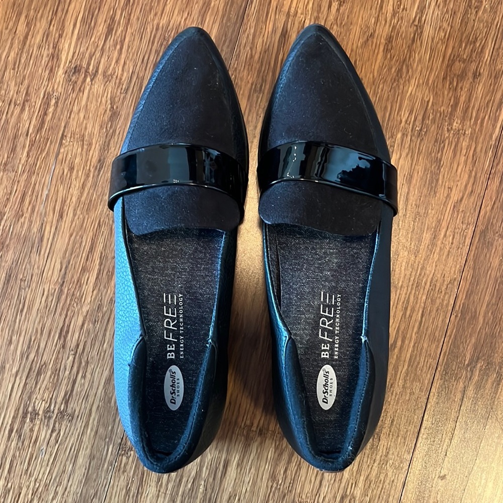 Dr. Scholl's Loafers Pointed Toe Flats Black Ladies Shoes 9M